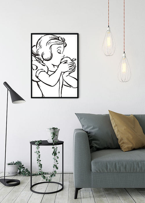 Wandbild - Snow White Apple Bite - white