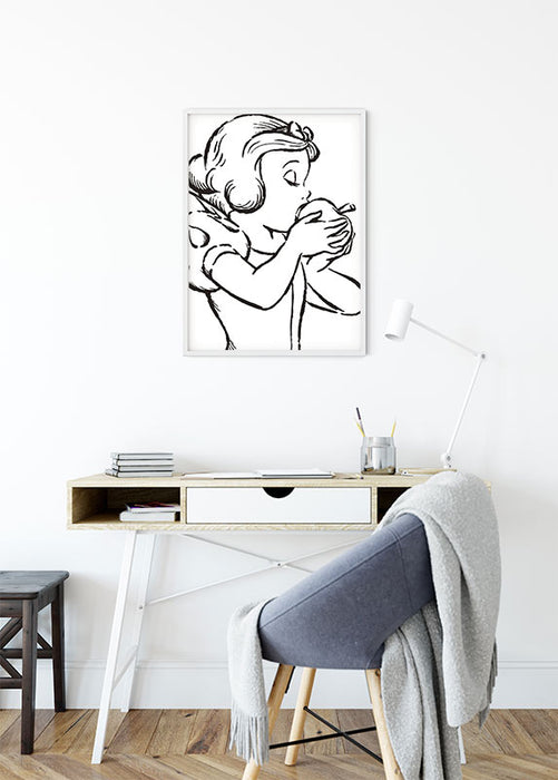 Wandbild - Snow White Apple Bite - white