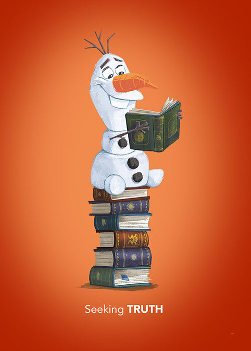 Komar NEU | Wandbild - Frozen Olaf Reading - Größe 40 x 50 cm