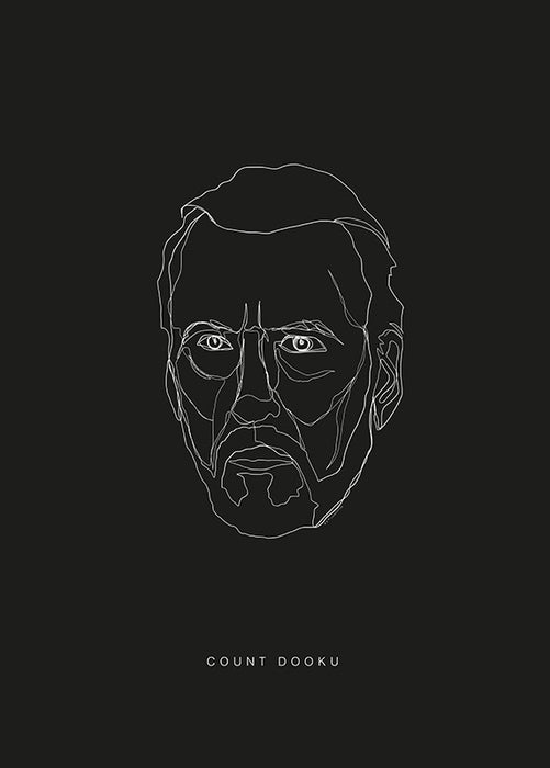 Komar NEU | Wandbild - Star Wars Lines Dark Side Dooku - Größe 30 x 40 cm