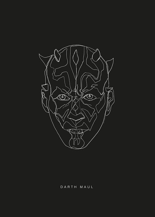 Komar NEU | Wandbild - Star Wars Lines Dark Side Maul - Größe 50 x 70 cm