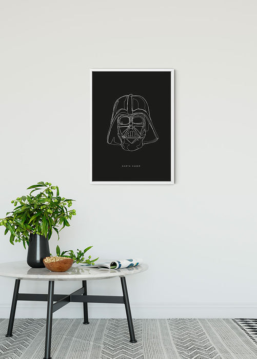 Wandbild - Star Wars Lines Dark Side Vader