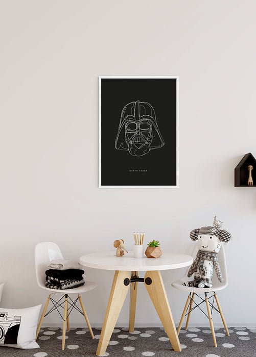 Wandbild - Star Wars Lines Dark Side Vader