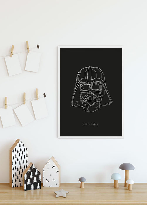 Wandbild - Star Wars Lines Dark Side Vader