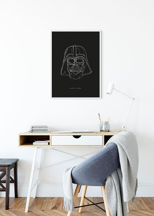 Wandbild - Star Wars Lines Dark Side Vader