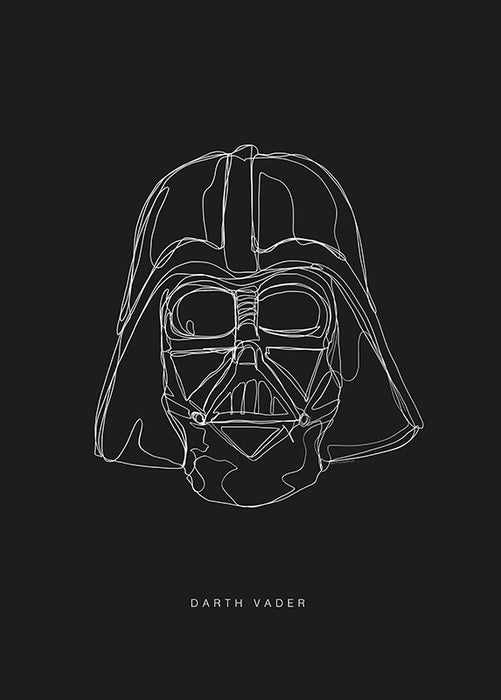 Wandbild - Star Wars Lines Dark Side Vader