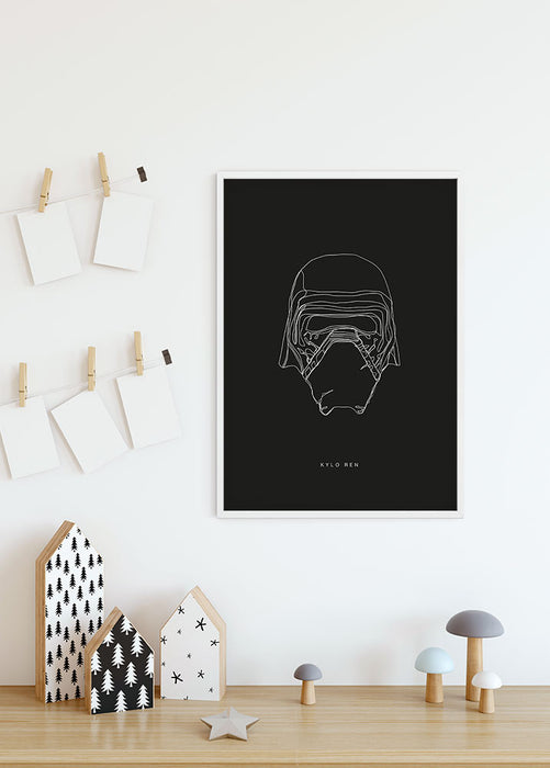 Wandbild - Star Wars Lines Dark Side Kylo