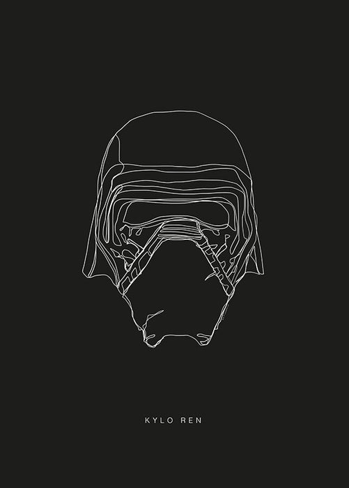 Komar NEU | Wandbild - Star Wars Lines Dark Side Kylo - Größe 40 x 50 cm