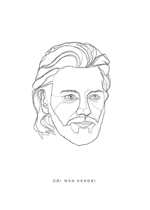 Wandbild - Star Wars Classic Force Faces Obi Wan