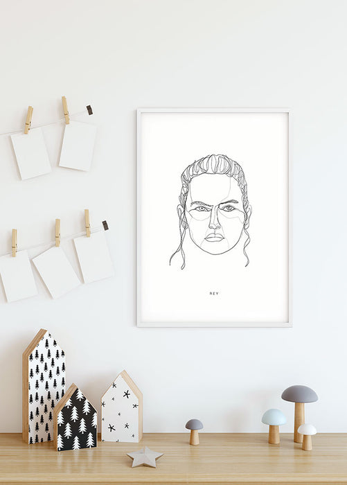 Wandbild - Star Wars Classic Force Faces Rey