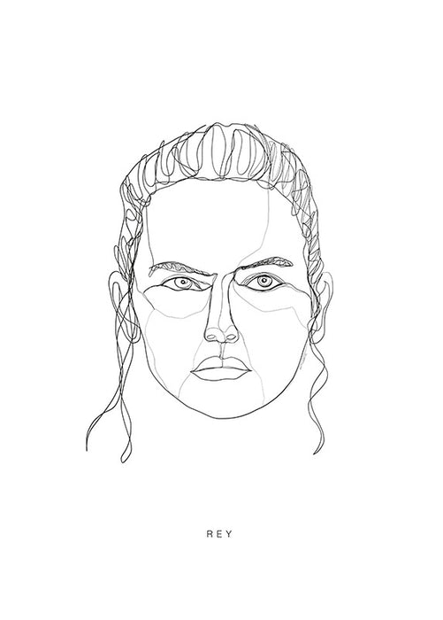 Wandbild - Star Wars Classic Force Faces Rey
