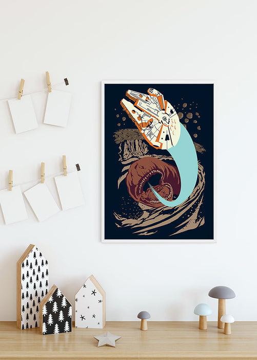 Wandbild - Star Wars Classic Vector Asteroid Worm