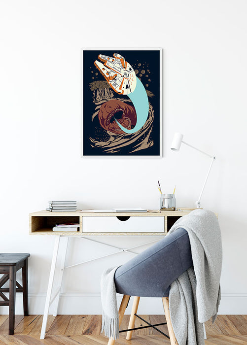 Komar NEU | Wandbild - Star Wars Classic Vector Asteroid Worm - Größe 40 x 50 cm