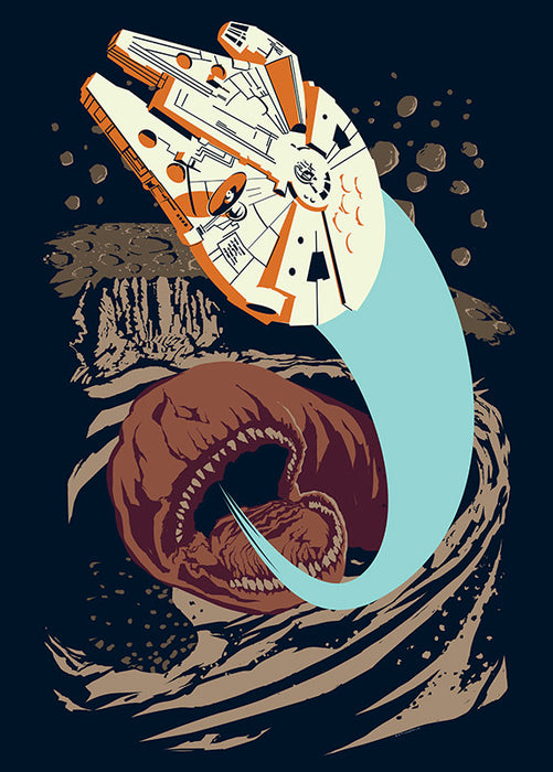 Komar NEU | Wandbild - Star Wars Classic Vector Asteroid Worm - Größe 40 x 50 cm