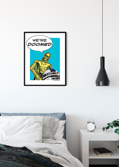 Wandbild - Star Wars Classic Comic Quote Droids