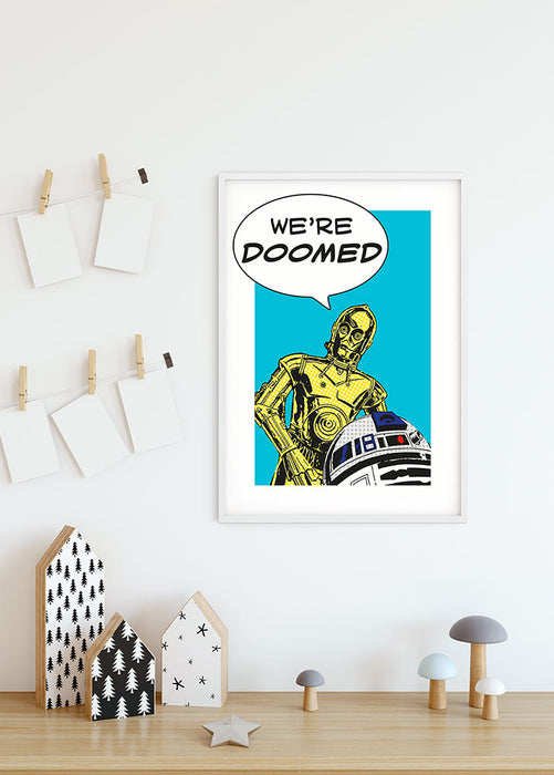 Wandbild - Star Wars Classic Comic Quote Droids