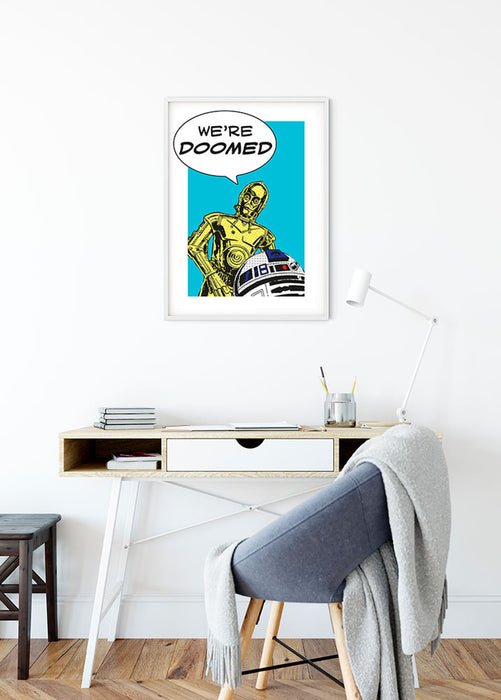 Wandbild - Star Wars Classic Comic Quote Droids