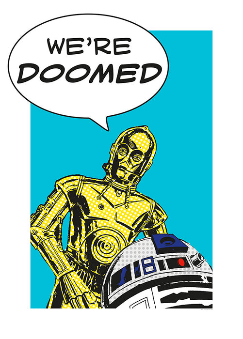 Wandbild - Star Wars Classic Comic Quote Droids