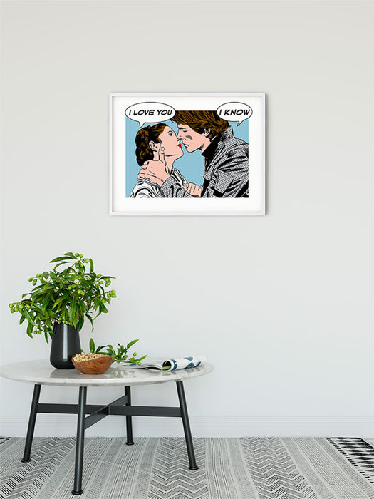 Wandbild - Star Wars Classic Comic Quote Leia Han
