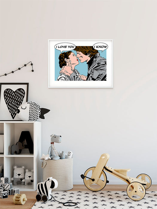 Wandbild - Star Wars Classic Comic Quote Leia Han