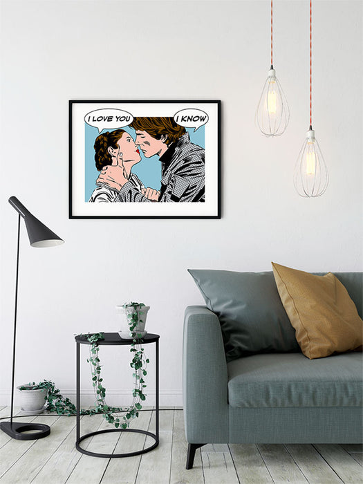 Wandbild - Star Wars Classic Comic Quote Leia Han