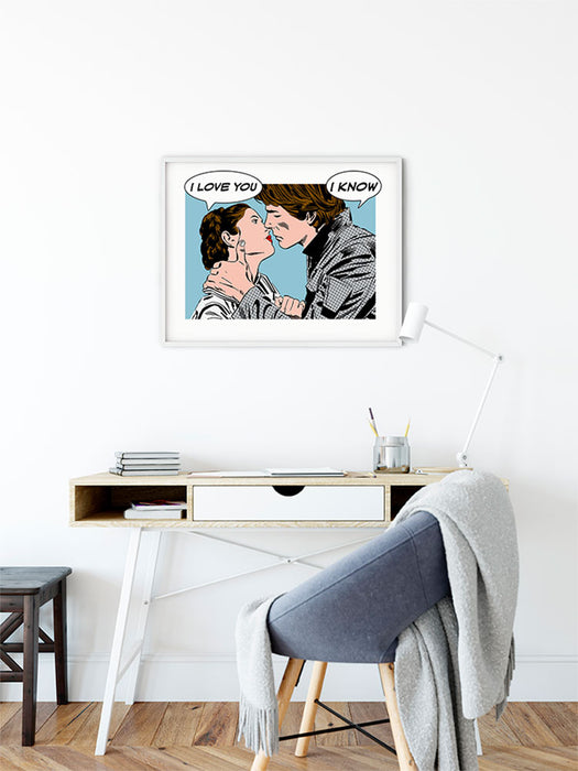 Wandbild - Star Wars Classic Comic Quote Leia Han