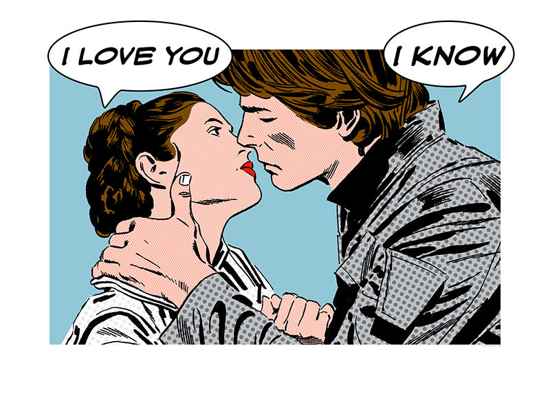 Wandbild - Star Wars Classic Comic Quote Leia Han