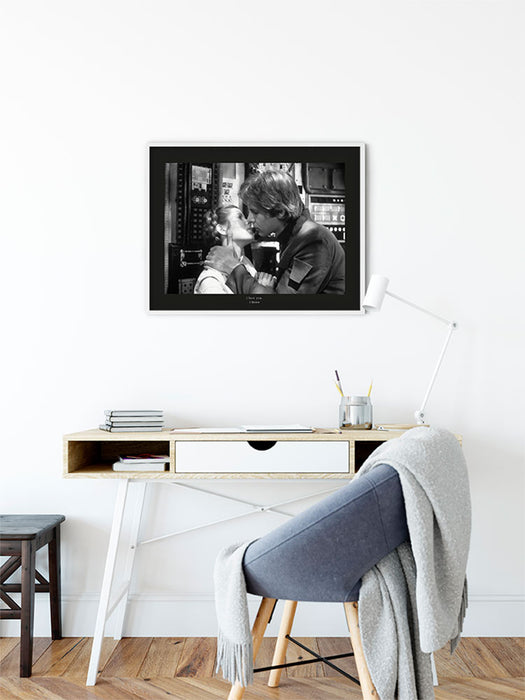 Wandbild - Star Wars Classic Leia Han Kiss Quote