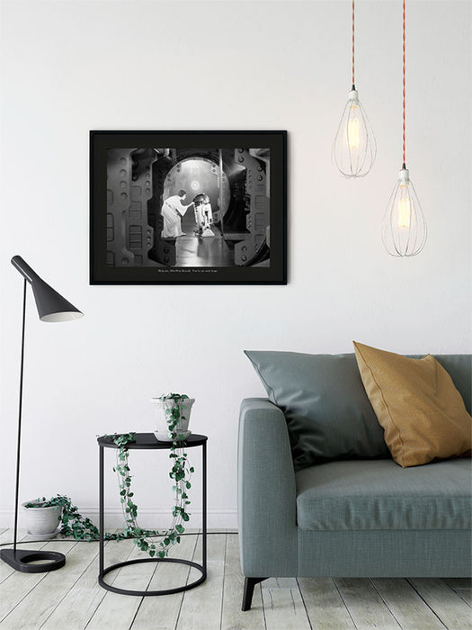 Wandbild - Star Wars Classic Leia R2D2 Quote