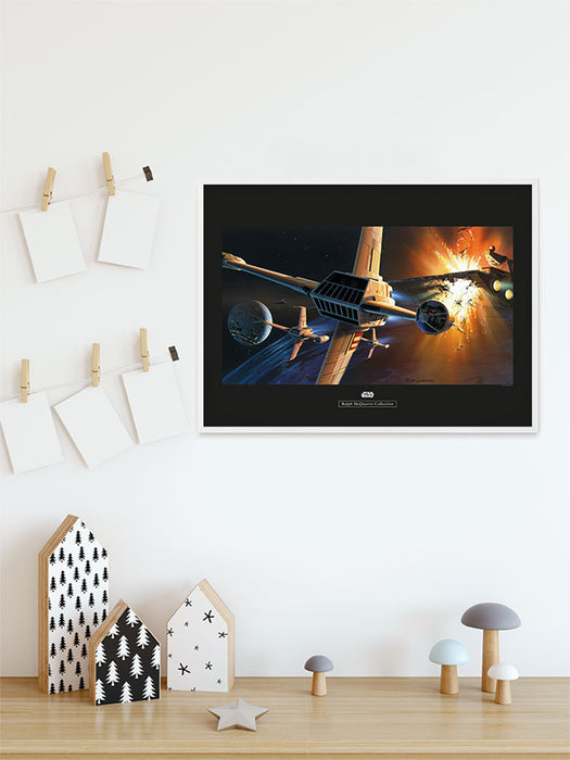 Komar NEU | Wandbild - Star Wars Classic RMQ Endor Orbit War - Größe 40 x 30 cm