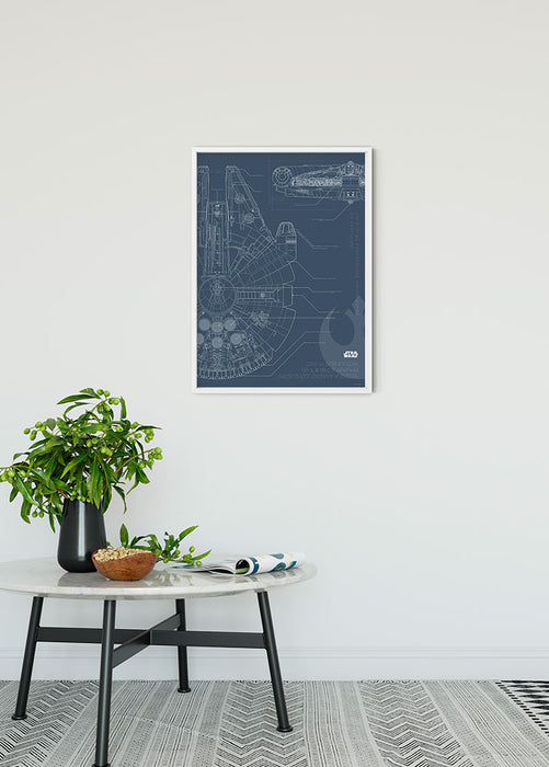 Komar NEU | Wandbild - Star Wars Blueprint Falcon - Größe 50 x 70 cm