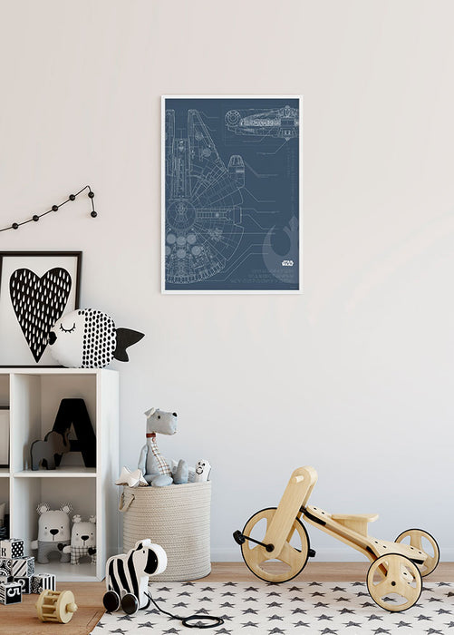 Wandbild - Star Wars Blueprint Falcon