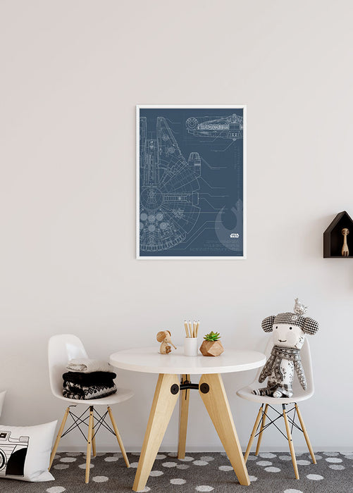 Wandbild - Star Wars Blueprint Falcon