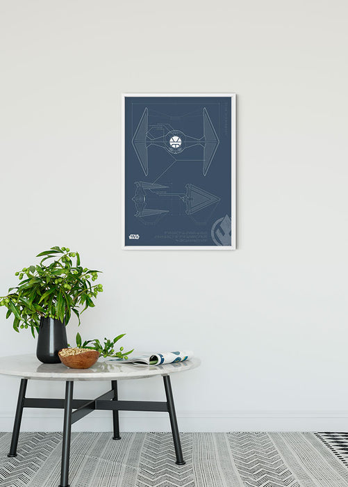 Wandbild - Star Wars Blueprint Sith TIE-Fighter