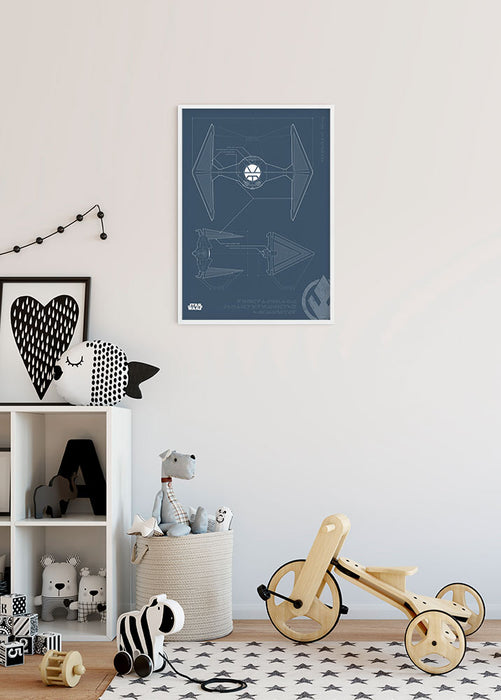 Komar NEU | Wandbild - Star Wars Blueprint Sith TIE-Fighter - Größe 50 x 70 cm