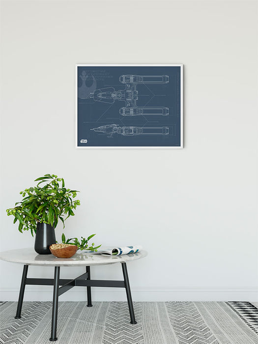 Komar NEU | Wandbild - Star Wars EP9 Blueprint Y-Wing - Größe 50 x 40 cm