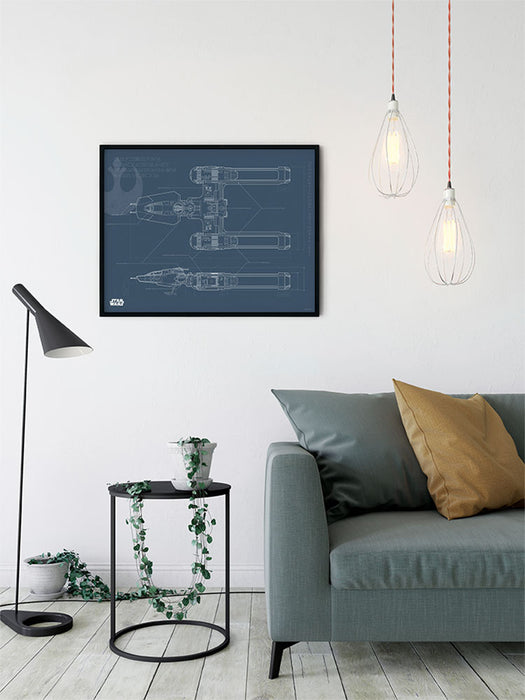 Komar NEU | Wandbild - Star Wars EP9 Blueprint Y-Wing - Größe 50 x 40 cm