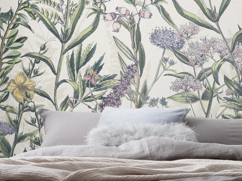 Digitaldruck Vlies Fototapete | Flowering Herbs | 200 x 250 cm