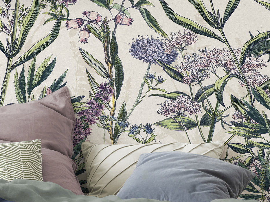 Digitaldruck Vlies Fototapete | Flowering Herbs | 200 x 250 cm