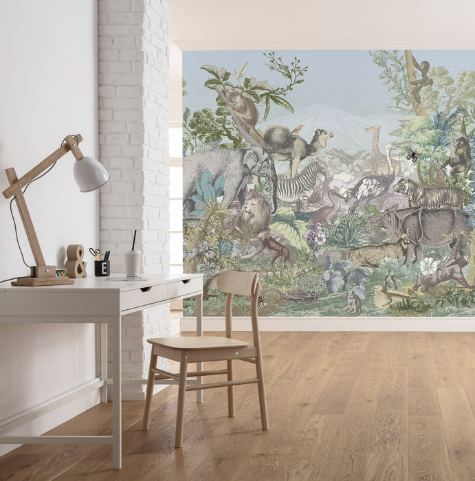 Komar NEU | Digitaldruck Vlies Fototapete - Creative Zoo - Größe 300 x 280 cm