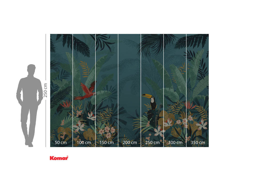 Komar NEU | Digitaldruck Vlies Fototapete - Enchanted Jungle - Größe 350 x 250 cm