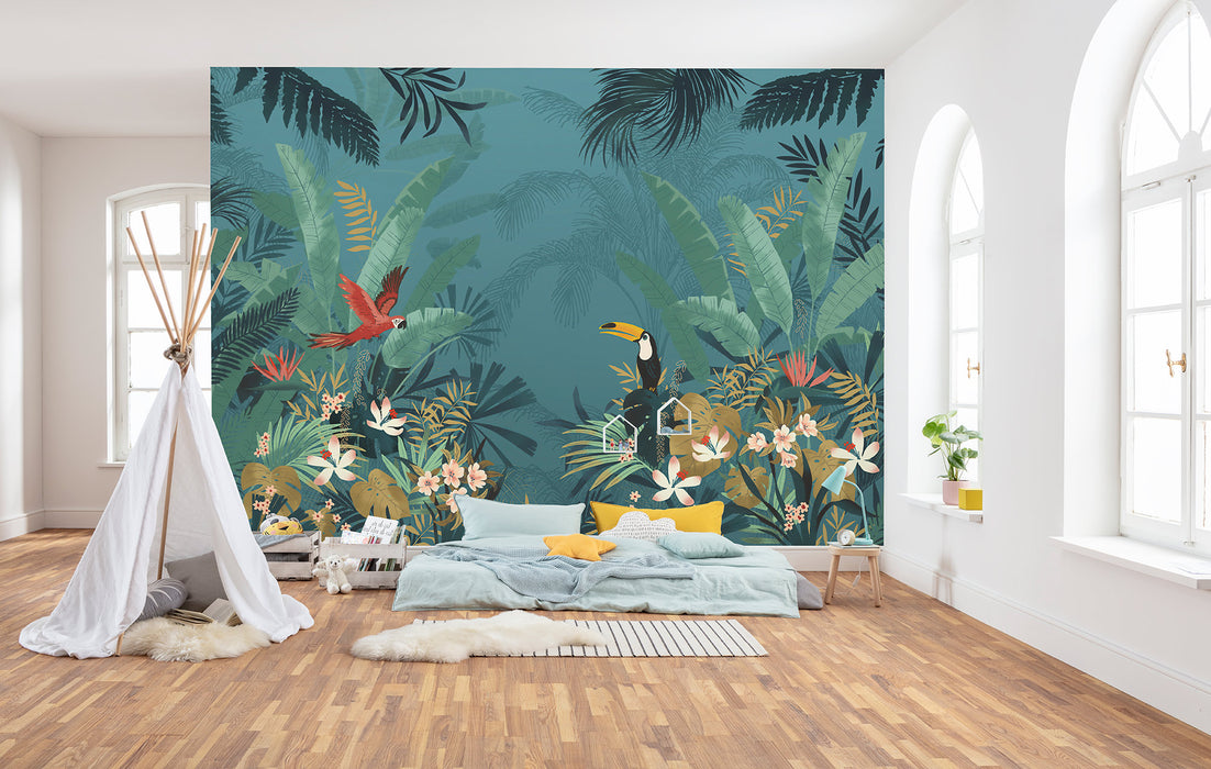 Digitaldruck Vlies Fototapete | Enchanted Jungle | 350 x 250 cm
