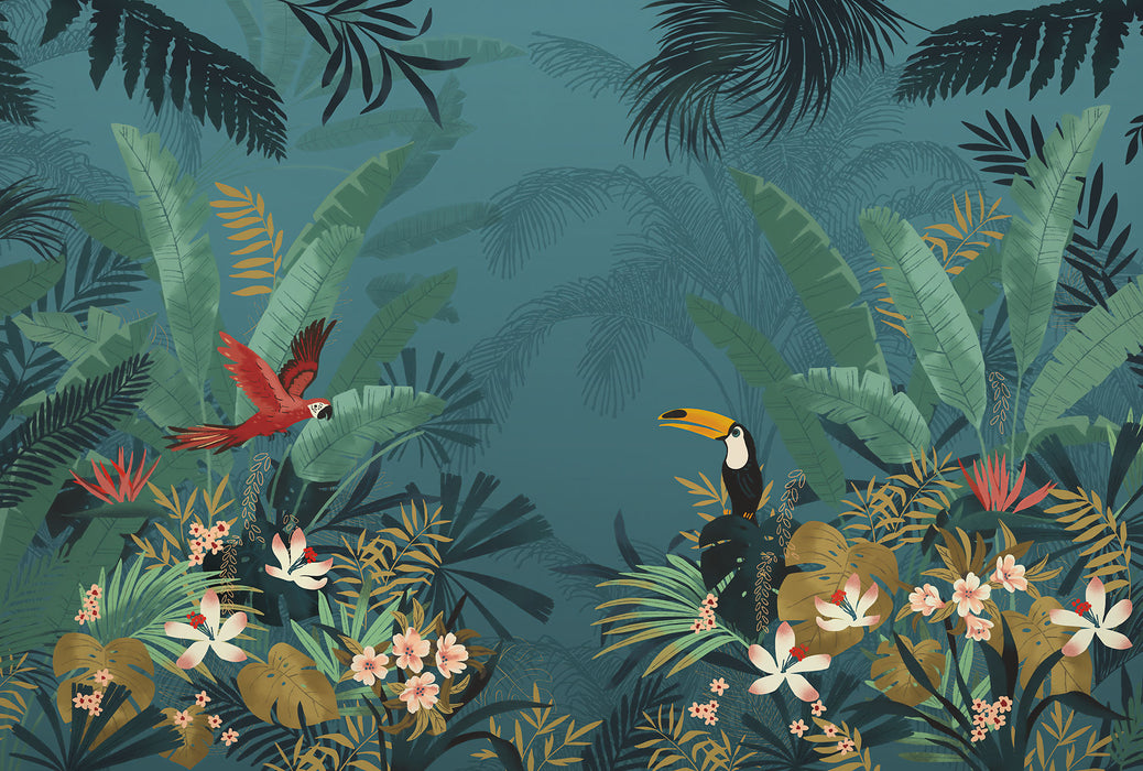 Digitaldruck Vlies Fototapete | Enchanted Jungle | 350 x 250 cm