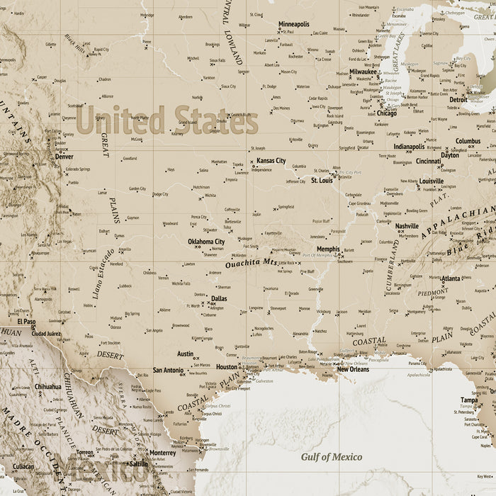 Digitaldruck Vlies Fototapete | Earth Map | 350 x 250 cm