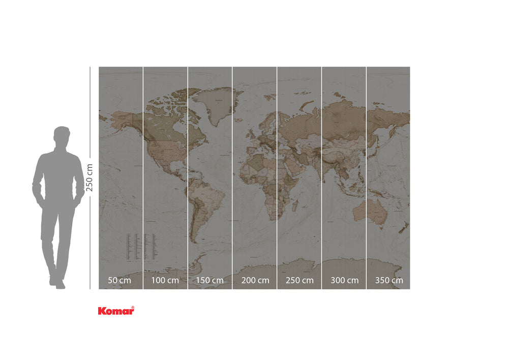 Digitaldruck Vlies Fototapete | Earth Map | 350 x 250 cm