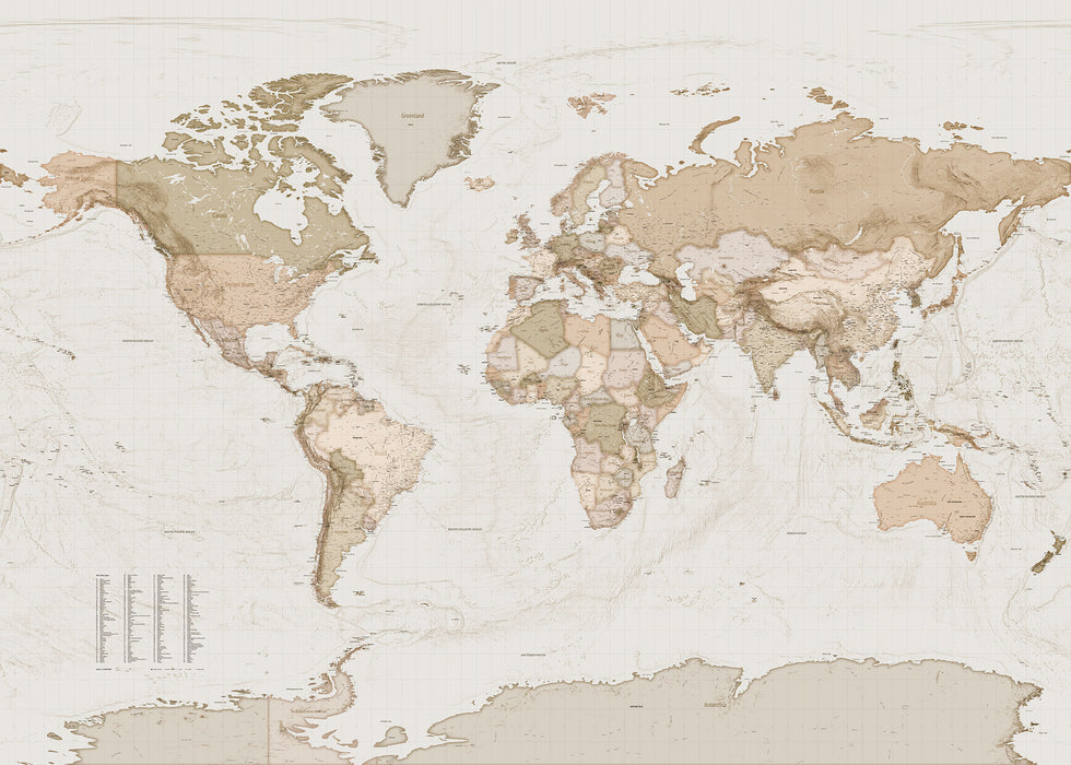 Digitaldruck Vlies Fototapete | Earth Map | 350 x 250 cm