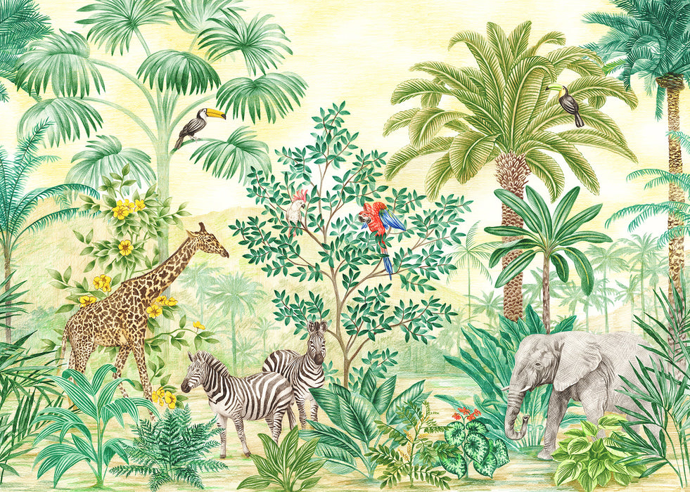 Komar NEU | Digitaldruck Vlies Fototapete - Jungle Adventure - Größe 350 x 250 cm