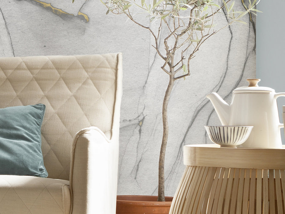 Komar NEU | Digitaldruck Vlies Fototapete - Ink Gold Flow - Größe 350 x 250 cm