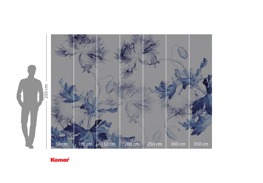 Digitaldruck Vlies Fototapete | Blue Silhouettes | 350 x 250 cm