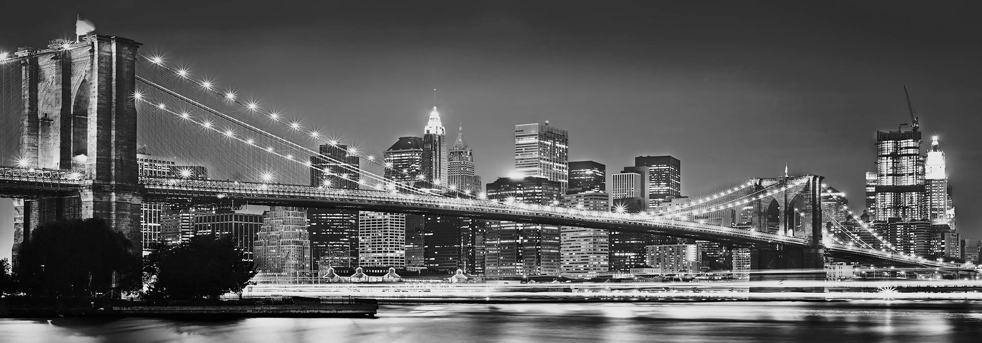 Digitaldruck Vlies Fototapete | Brooklyn Bridge | 400 x 140 cm